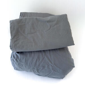 Parachute Washed Navy Blue Brushed Cotton King Fitted Sheet and Pillowcase Set